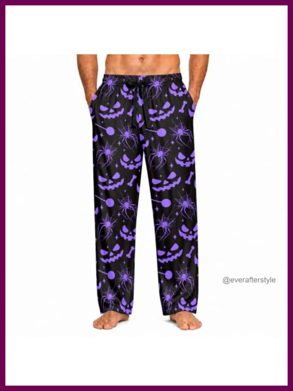 TIAMILCO Men's Pajama Pants Polyester Spandex Relaxed Fit Drawstring Pockets
